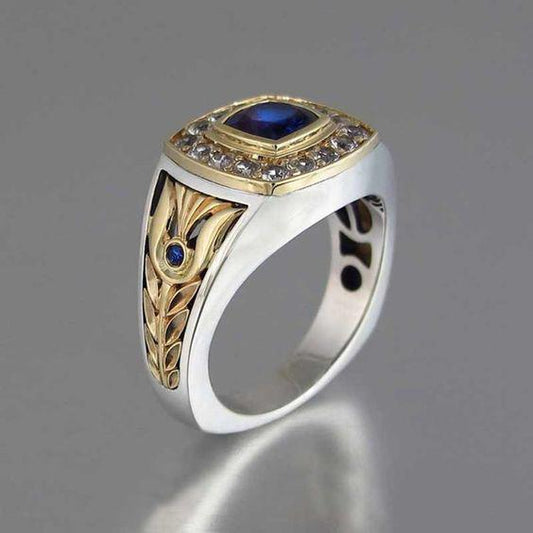 Blue Turkish Signet Ring in Sterling Silver