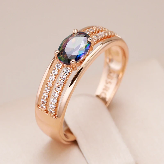 Elegant ring made of multicolored zirconia