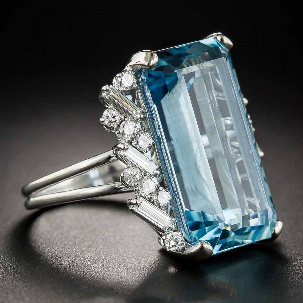 Crystal Blue Vintage Ring