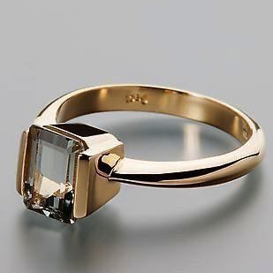 Golden Ring Made of Square Glass