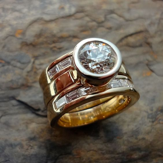 Vintage ring made of laminated glass