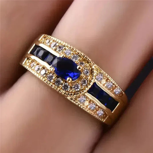 Brilliant Blue Gold Ring