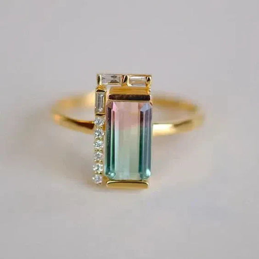 Vintage Multicolored Crystal Ring