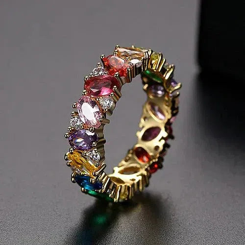 Vintage Multicolor Zirconia Ring