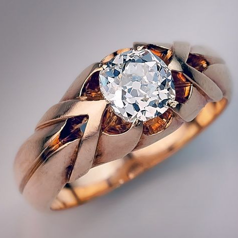 Rose Ring with Vintage Crystal